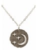 Gemshine Kette mit Anhänger Mond und Sterne Antik in silver coloured