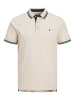 Jack & Jones Polo Shirt JJEPAULOS Sommer Hemd Kragen Pique Cotton in Beige-3