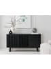 home24 Sideboard QARA 3 Schubladen in Esche Schwarz