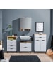 home24 home24 Waschbeckenunterschrank mit 2 Schubkästen aus Holzwerkstoff im modernen Stil in Matt Weiß