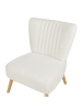 Beliani Sessel VAASA in Weiß/Braun - (W) 61 x (H) 85 x (L) 60 cm