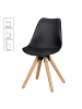 KADIMA DESIGN 2er Set Retro Esszimmerstuhl LIMA schwarz in Schwarz