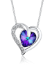 Elli Halskette 925 Sterling Silber Herz in Violett