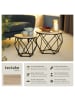 tectake 2er-Set Wohnzimmertisch, Industrial Style, Gestell in Diamantform