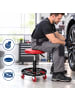 relaxdays Werkstatthocker in Rot  - (H)42-56 x ø38 cm