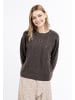 DreiMaster Vintage Damen Strick Pullover in Dunkelbraun