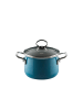 Riess Nouvelle Fleischtopf mit Glasdeckel Emaille extra stark in Blau