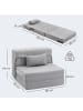 HOMCOM Schlafsessel in Hellgrau 210L x 80B x 15H cm