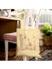 Mr. & Mrs. Panda Strandtasche Waldtiere Picknick mit Spruch in Gelb Pastell