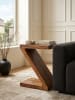 KADIMA DESIGN Beistelltisch Z-Cube | Sheesham Massivholz, 59cm, Landhaus, Braun in Braun