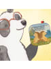Mr. & Mrs. Panda Glas-Untersetzer Igel händchenhaltend Design mi... in Weiß