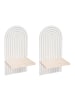 relaxdays 2 x Wandregal in Weiß/ Natur - (B)18 x (H)35 x (T)13 cm