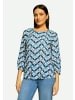 CARTOON Blusenshirt mit Schnürung in Blau/Grün