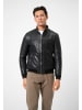 Ricano Herren Lederjacke Marlon in Schwarz - Im Blouson-Stil mit Stehkragen