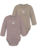 Normani Outdoor Sports 2er Pack Baby Merino Langarmbody „Tuai" in Rosa/Beige