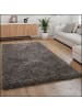KADIMA DESIGN Hochflor Teppich Shaggy Unifarben Schlafzimmer in Anthrazit