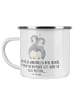 Mr. & Mrs. Panda Emaille Tasse 9. Hochzeitstag Keramikhochzeit m... in Weiß