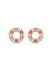 Luxenter earrings in multicoloured zirconia with an 18-K yellow gold finish - Kahaylo