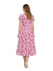 Berwin Rosendruck-Kleid mit kurzem Arm