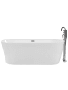Beliani Badewanne HARVEY in Weiß/Silber - (W) 80 x (H) 59 x (L) 170 cm