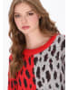 myMo ROCKS Women Sweater in grey melange red leo