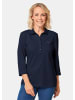 GOLDNER Baumwollshirt mit Glanzakzenten in marine