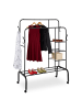 relaxdays Kleiderständer auf Rollen in schwarz - (B)110 x (H)154 x (T)55 cm