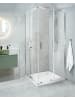 Beliani Duschkabine TELA in Transparent/Silber - (W) 80 x (H) 185 x (L) 80 cm