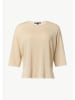 comma Strickpullover kurzarm in Beige