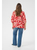 KAFFE curve Bluse kurzarm KCmaren Regular fit in True Red/Nature Graphic