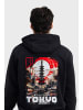 OLDSKULL Hoodie Tokyo Skyline Manga Graphic in Black