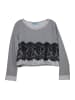 TOOCHE Pullover "Spitzenpullover" in grau