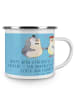 Mr. & Mrs. Panda Camping Emaille Tasse Hochzeitsfeier Freude mit... in Sky Blue