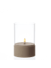 MARELIDA LED Winlidcht Kerze im Glas flackernd Timer H: 15cm D: 10cm in creme
