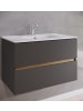 VCM  2 tlg. Badmöbel-Set mit Waschbecken Cosila-I 81 cm in Anthrazit / Honig-Eiche