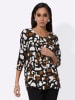creation L Druckbluse in schwarz-cognac-bedruckt