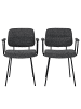 home24 Polsterstuhl Ukoli 2er-Set in Schwarz / Weiß