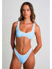 Moda Minx Bikinihose Contrast Binding Fixed Brazilian Bikini Bottom in Powder Blue
