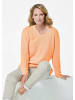 GOLDNER Kaschmirpullover Basicpullover mit V-Ausschnitt in pfirsich