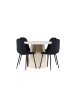 ebuy24 Essgruppe Lanzo (5-teilig) Whitewash, schwarz 120 x 120 cm