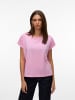 Vero Moda Trendiges Sommer Shirt mit Spitze Rundhals in Rosa