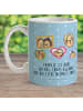 Mr. & Mrs. Panda Haferl Igel Familie mit Spruch in Blau Pastell