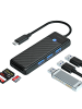 Orico PAPW3AT-C3 USB-Hub mit 4 Anschlüssen (3x USB-A 3.0) und microSD/SD-Kartenleser