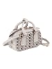 DuDu Woven Handtasche Leder 20.5 cm in grigio perla