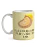 Mr. & Mrs. Panda Kaffeepott Igel Beten mit Spruch in Gelb Pastell