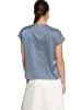 Zero  Satin-Bluse mit Kragen in Dark Blue/White