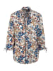 GOLDNER Viskosebluse mit floralem Muster in beige / blau / geblümt