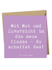 Mr. & Mrs. Panda Grußkarte Spruch Erster Schultag Mut und Zuvers... in Lavendeltraum
