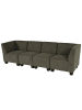 MCW Modular 4-Sitzer Sofa Moncalieri, Braun, hohe Armlehnen