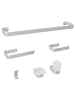 Beliani 8-tlg Badaccessoires Set ZORRITOS in Silber